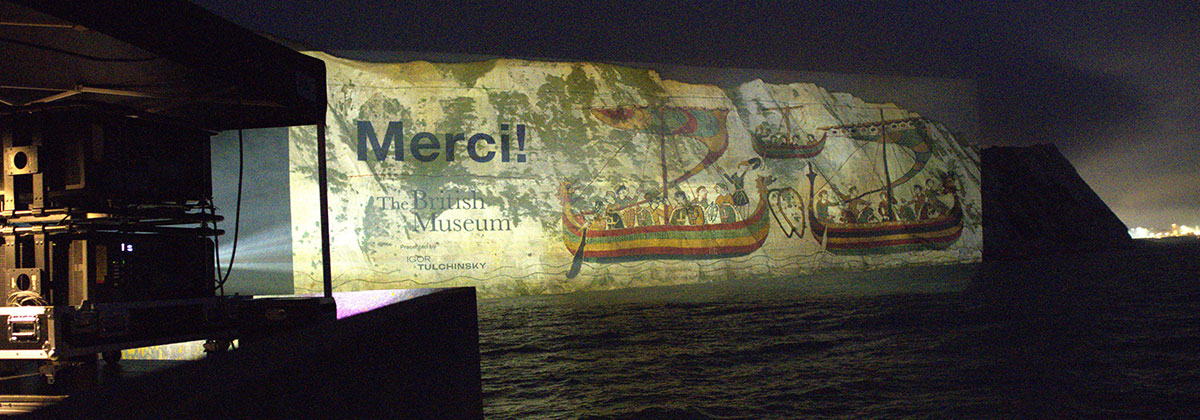 Image for Projection with purpose: Pixel Sharp brings the Bayeux Tapestry to the White Cliffs of Dover